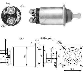 Втягуюче реле стартера ZM833