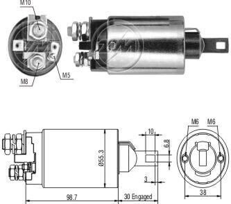 Втягуюче реле стартера ZM890