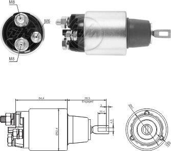 Втягуюче реле BO-12V, 2339305122, do: 00 01121422, 0001121423, 0001121427, 0001121428, 0001121443 ZM9381