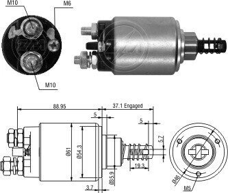 Втягивающее реле стартера ZM9637